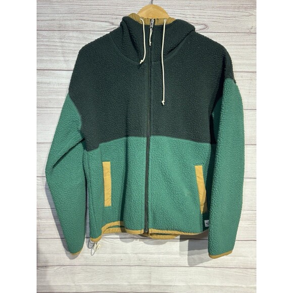 The North Face Full zip Hooded Color Block Sherpa Jacket SZ M Women Brown Tab - Picture 1 of 13